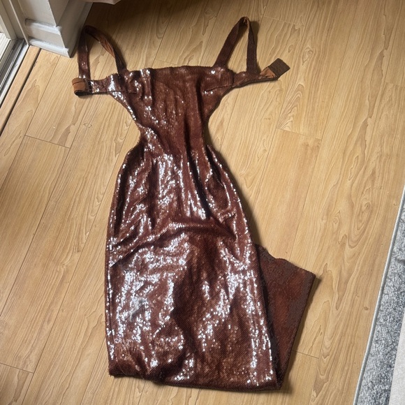 Meshki Dresses & Skirts - Meshki Brown Sequin Bodycon Dress